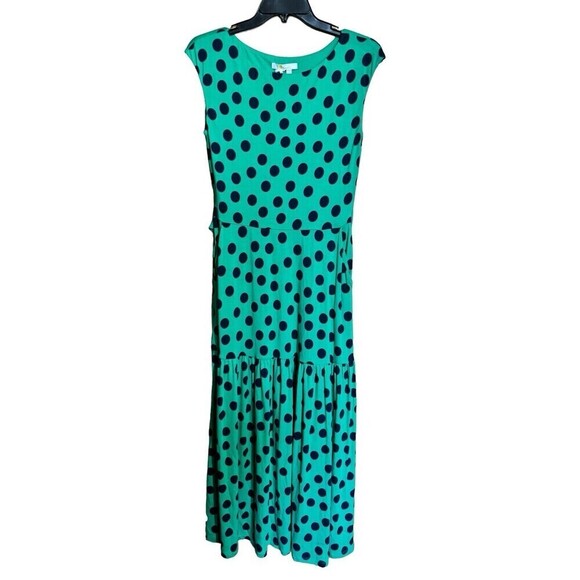 Boden Dress Womens 6 Multicolor Polka Dot Jersey Stretch Tiered Maxi - Picture 1 of 7